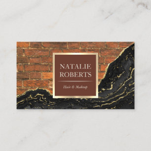 Eleganter Agate Black Gold Marble Brick Beauty Sal Visitenkarte