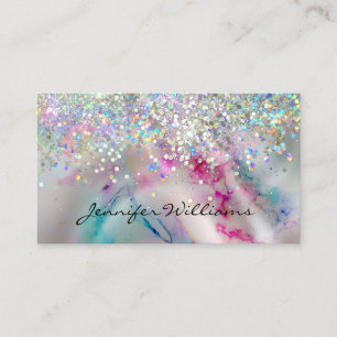Eleganter Alcohol Ink Holographic Glitzer Black Visitenkarte