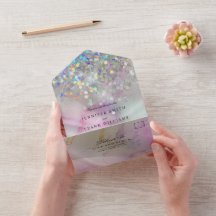 Eleganter Alcohol Ink Marble Holographic Glitzer