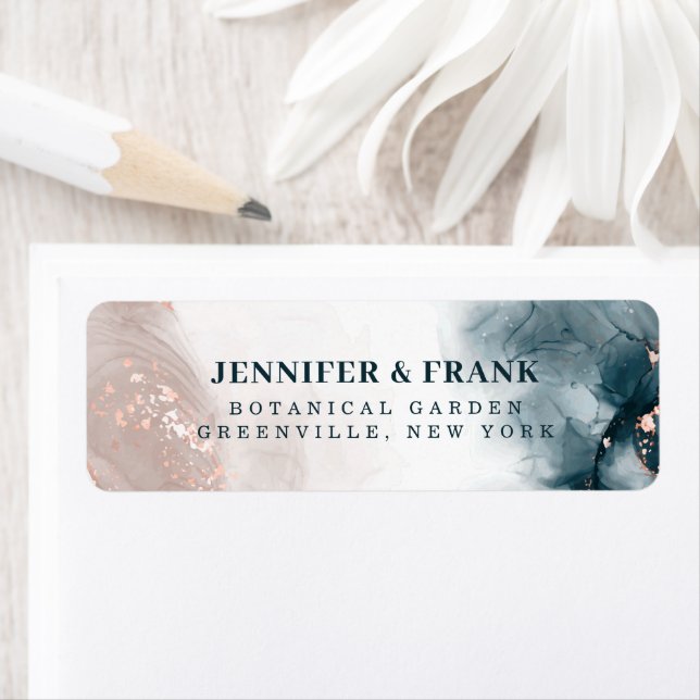 Eleganter Alkohol Tinte Gold Rosa Blau (Insitu)