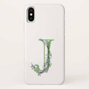 Eleganter Alphetbet-Brief J Lavender Eucalyptus Case-Mate iPhone Hülle