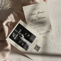 Eleganter Alter Reichtum Retro-Foto-QR-Code-Hochze