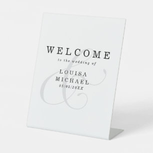Eleganter Ampersand Hochzeitsempfang Sockelschild