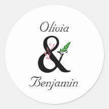 Eleganter Ampersand Hochzeitskleber