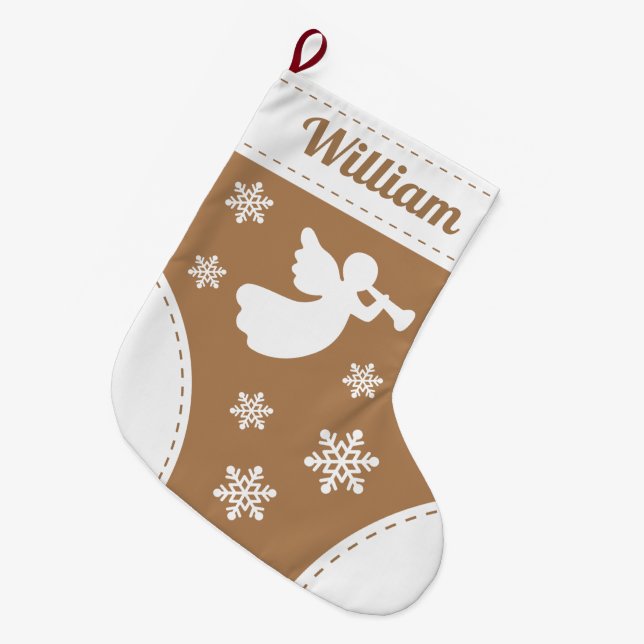 Eleganter Angel Christmas Strumpf Großer Weihnachtsstrumpf (Vorderansicht (hängend))