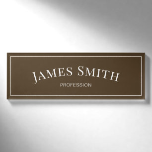 Eleganter angesagter Carafe Brown Minimalistisch T Namenschild