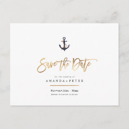Eleganter Anker, Save the Date nautisch Postkarte