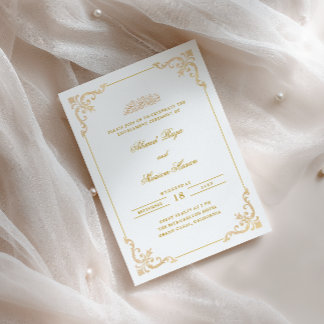 Eleganter antiker Rahmen Gold Weiß Muslimische Ver Einladung
