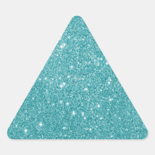 Eleganter Aqua Glitzer Dreieckiger Aufkleber
