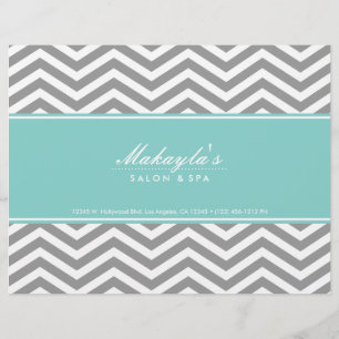 Eleganter Aquamarin Blue and Gray Zickzack Wellnes Flyer