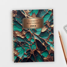 Eleganter Aquamarin- und Goldmarmor mit Bronze-Nam