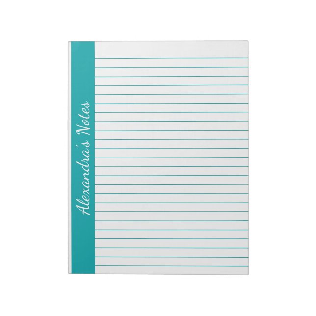 Eleganter Aquamariner 8,5 x 11-Letter-Größe Verlas Notizblock (Rotiert)