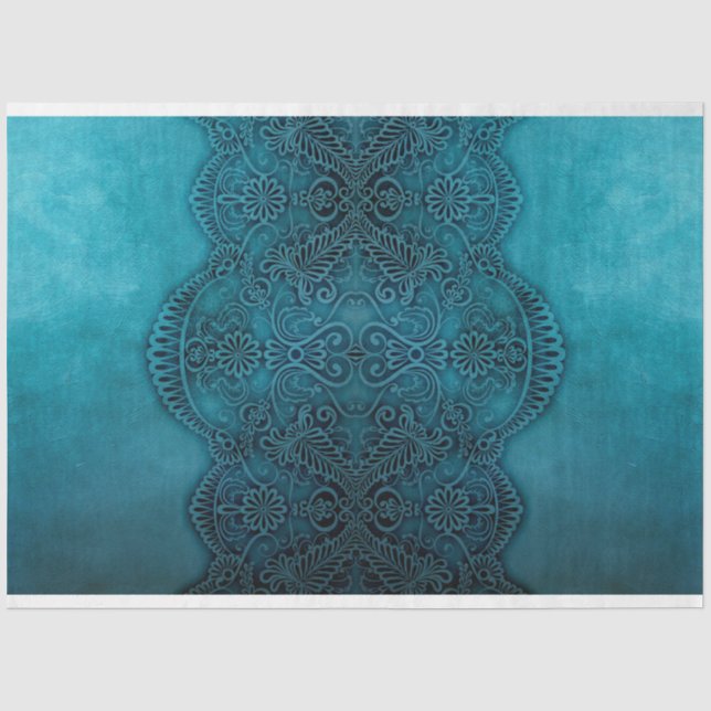 Eleganter Aquamariner Design-Dekorelement Seidenpapier (Vorderseite)