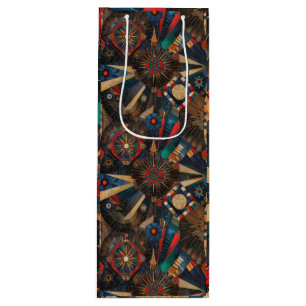 Eleganter Aquamariner Glanz der "alten indigenen C Geschenktüte Für Weinflaschen