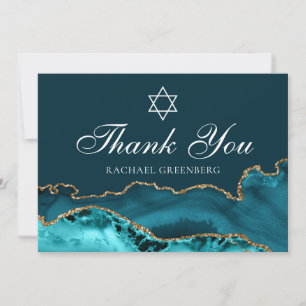 Eleganter Aquamariner jüdischer Star von David Fla Dankeskarte