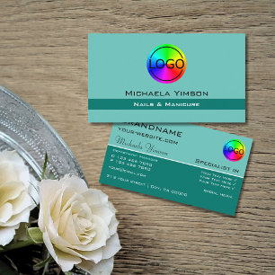 Eleganter Aquamariner klassischer Chic mit Berufli Visitenkarte