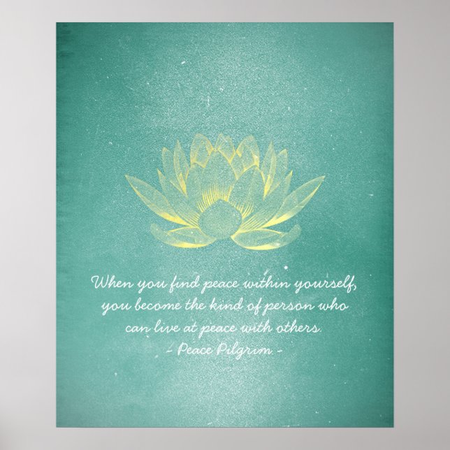 Eleganter Aquamariner Lotus YOGA Meditation Instru Poster (Vorne)