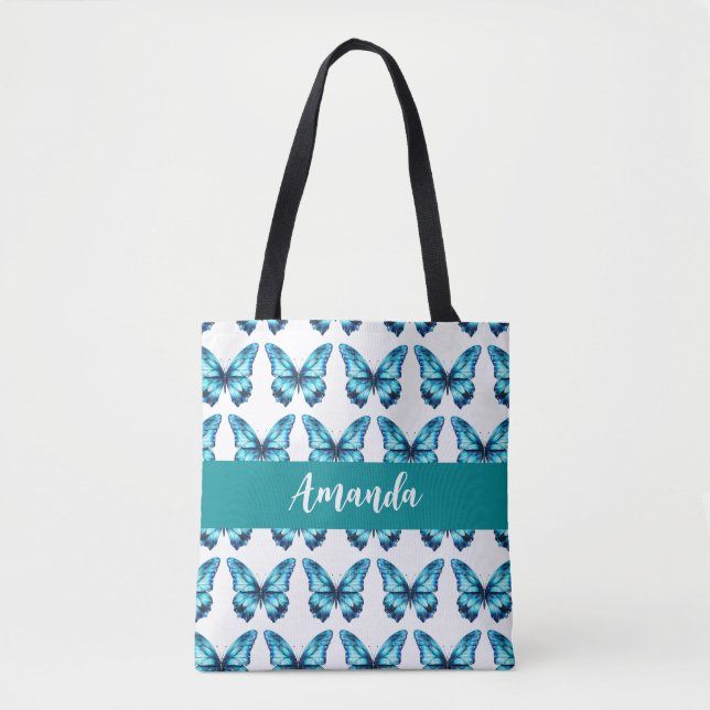 Eleganter, Aquamariner Name des Musters Tasche (Vorderseite)