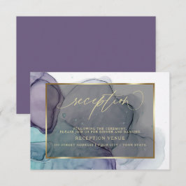 Eleganter Aquamariner PflaumenLila Smoky-Empfang Einladung