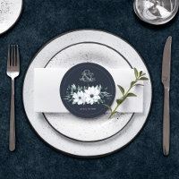 Eleganter Aquamariner Rundpapier-Untersetzer mit B