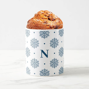 Eleganter Aquamariner Snowflake-Muster Monogram Ho Kaffeetasse