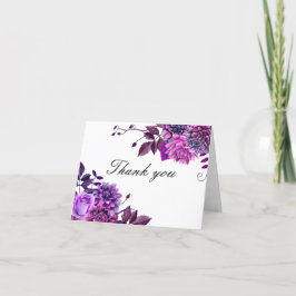 Eleganter Aquarell lila lila Blumengeburtstag Dankeskarte