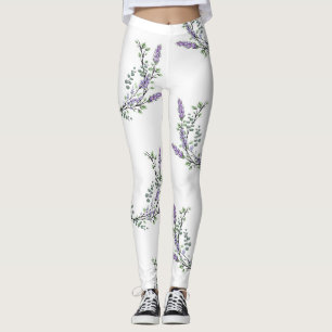 Eleganter Aquarelllavender Eucalyptus Leggings