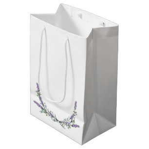 Eleganter Aquarelllavender Eucalyptus Mittlere Geschenktüte