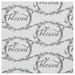 Eleganter Aquarelllavender und Eukalyptus gesegnet Stoff