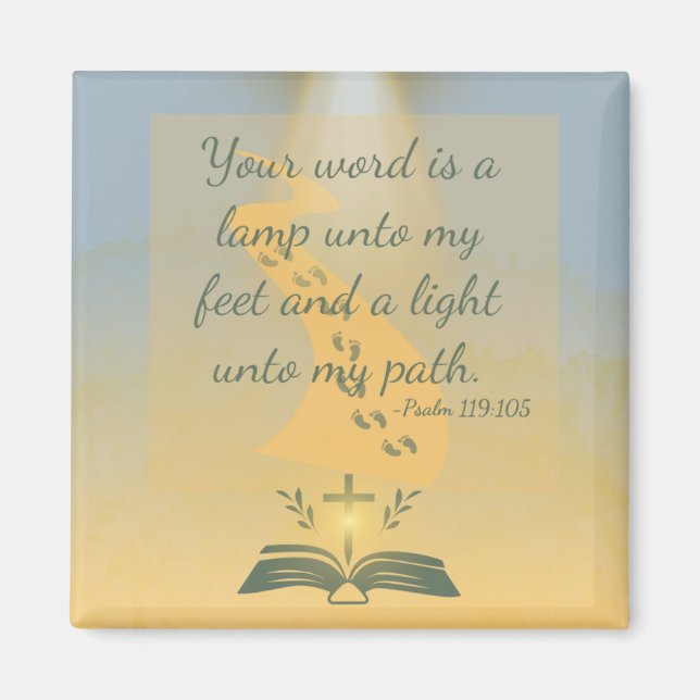 Eleganter Aquarellpsalm 119:105 Magnet (Vorne)