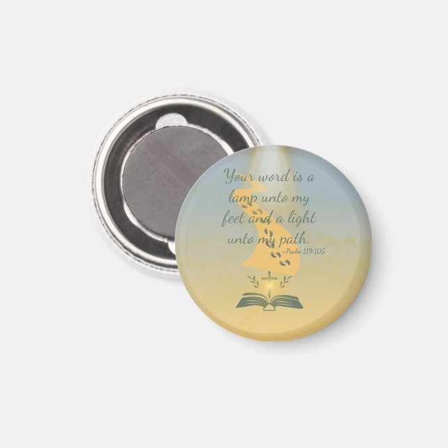 Eleganter Aquarellpsalm 119:105 Magnet (Vorderseite/Rückseite)