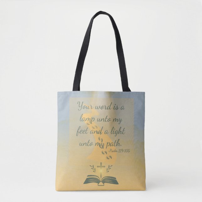 Eleganter Aquarellpsalm 119:105 Tasche (Vorderseite)