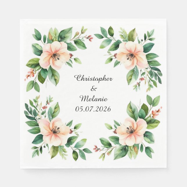 Eleganter Aquarellrahmen Serviette (Vorderseite)