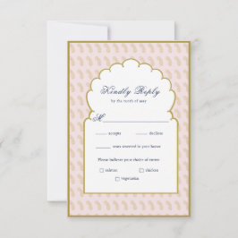 Eleganter Arch Frame Rosa indische Hochzeit RSVP C Karte