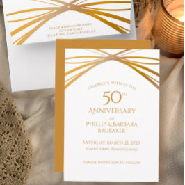 Eleganter Arch Golden 50. Jahrestag Save the Date