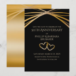 Eleganter Arch Golden 50. Jahrestag Save the Date Einladung