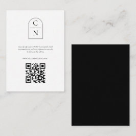 Eleganter Arch Monogram QR Code UAWG Begleitkarte