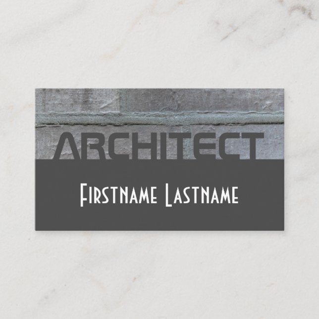 Eleganter Architekt graue Ziegelwand zwei Töne Visitenkarte (Vorderseite)