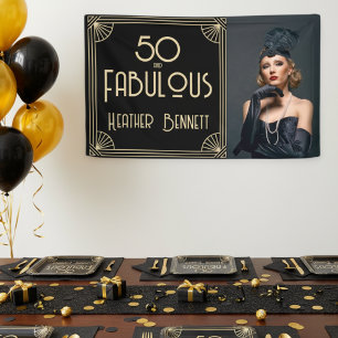 Eleganter Art Deco 50. und Fantastischer Geburtsta Poster