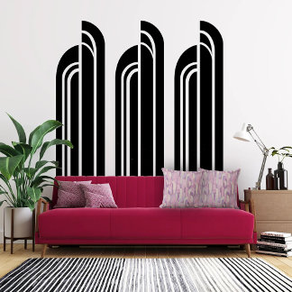 Eleganter Art Deco Rosa und Mauve Kissen