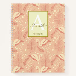 Eleganter Art Deko inspiriert Flamingo gemustert Notizbuch