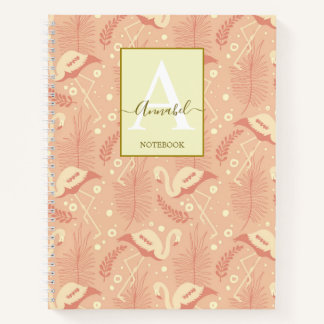 Eleganter Art Deko inspiriert Flamingo gemustert Notizbuch