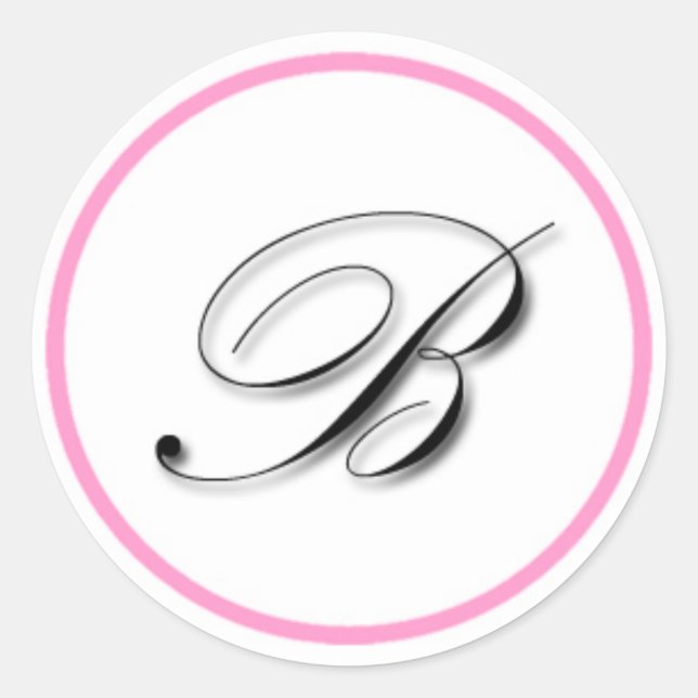 Eleganter Aufkleber mit der Aufschrift "B": rosa u (Vorderseite)