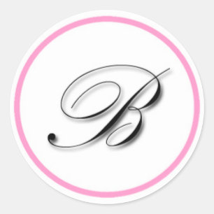 Eleganter Aufkleber mit der Aufschrift "B": rosa u