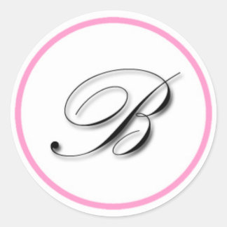 Eleganter Aufkleber mit der Aufschrift "B": rosa u