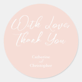 Eleganter Aufkleber "Mit Liebe, danke"