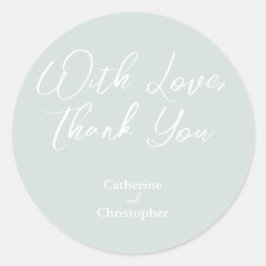 Eleganter Aufkleber "Mit Liebe, danke"