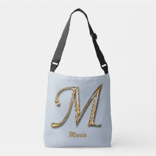 Eleganter, ausgefeilter Goldbrief M Monogram Tragetaschen Mit Langen Trägern