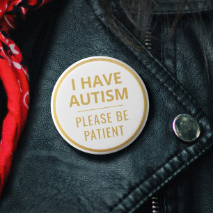 Eleganter Autismus in Minimalistischem Weißgold Button