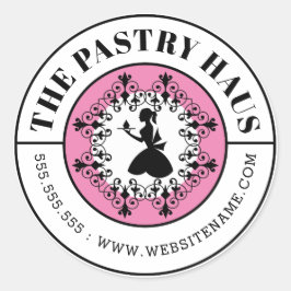 Eleganter Baker-Silhouette-Kurveller Runder Aufkleber